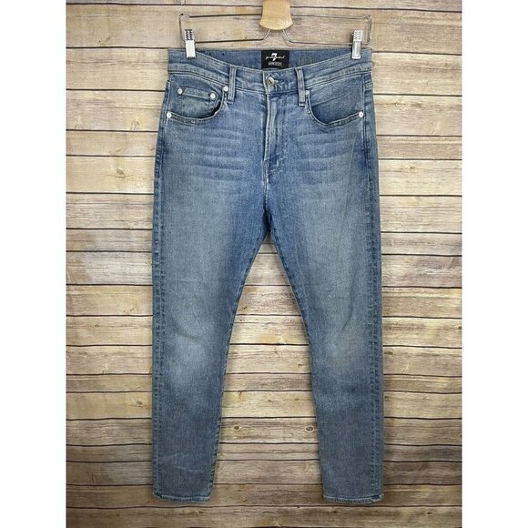 7 FOR ALL MANKIND Mens 30 ADRIEN Luxe Sport Straight Leg Stretch Jeans - Picture 1 of 13